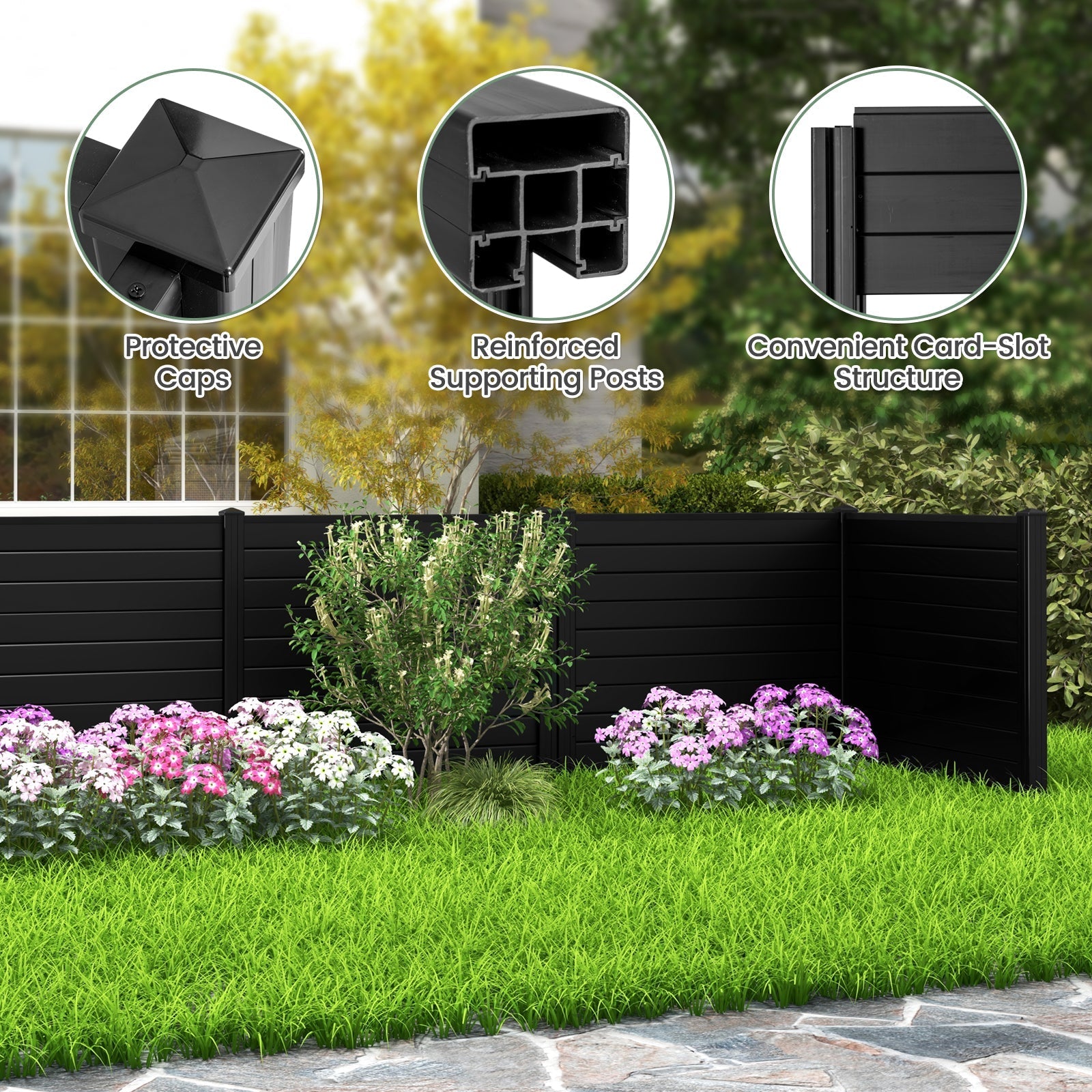 Outdoor PVC Air Conditioner Fence with 20 Inch Long Stakes