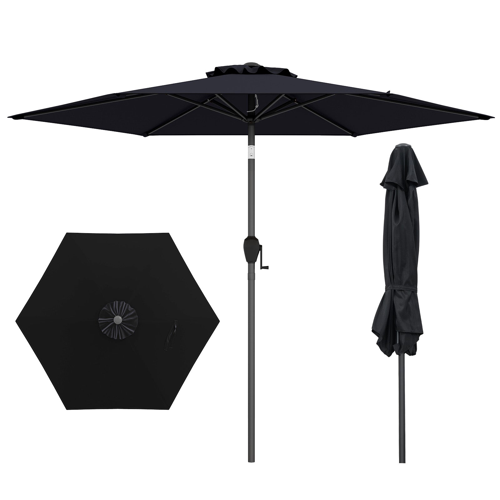 7.5 feet Outdoor Patio Heavy Duty Market Umbrella with Push Button Tilt