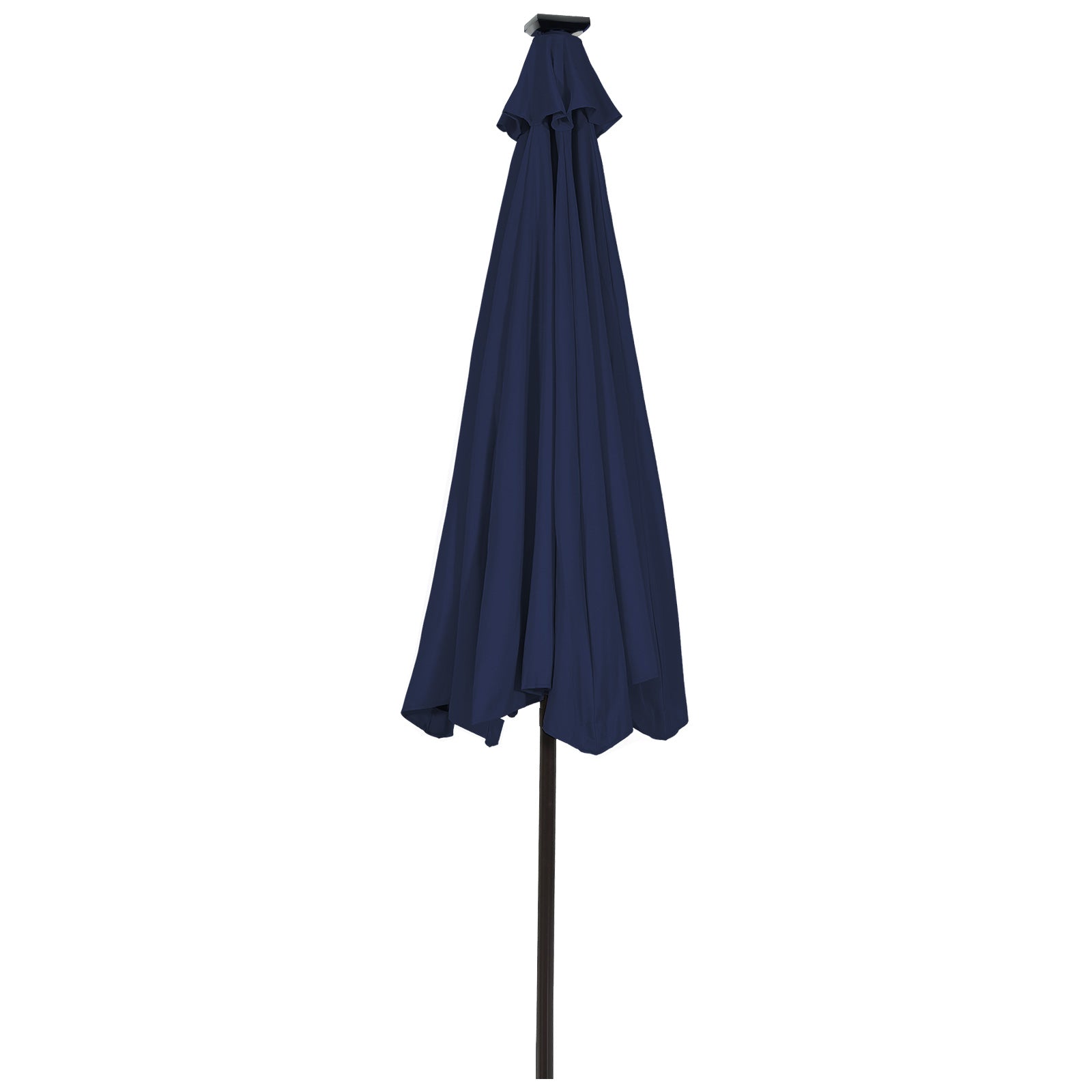 9 Feet Solar LED Lighted Patio Market Umbrella Tilt Adjustment Crank Lift
