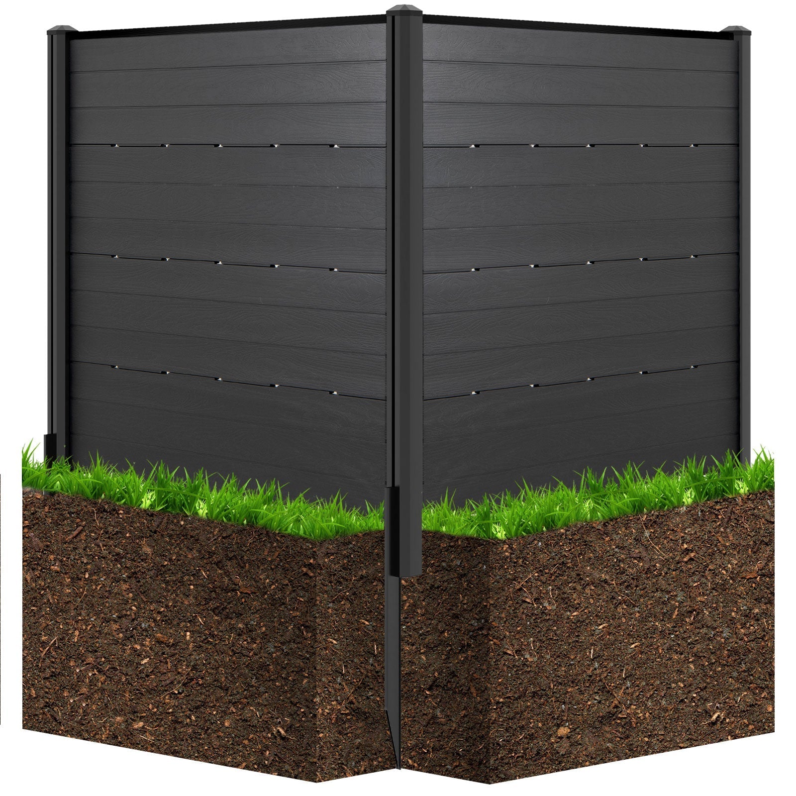 Outdoor Privacy Fence Screen with 5 Ground Stakes for Garden Yard Patio