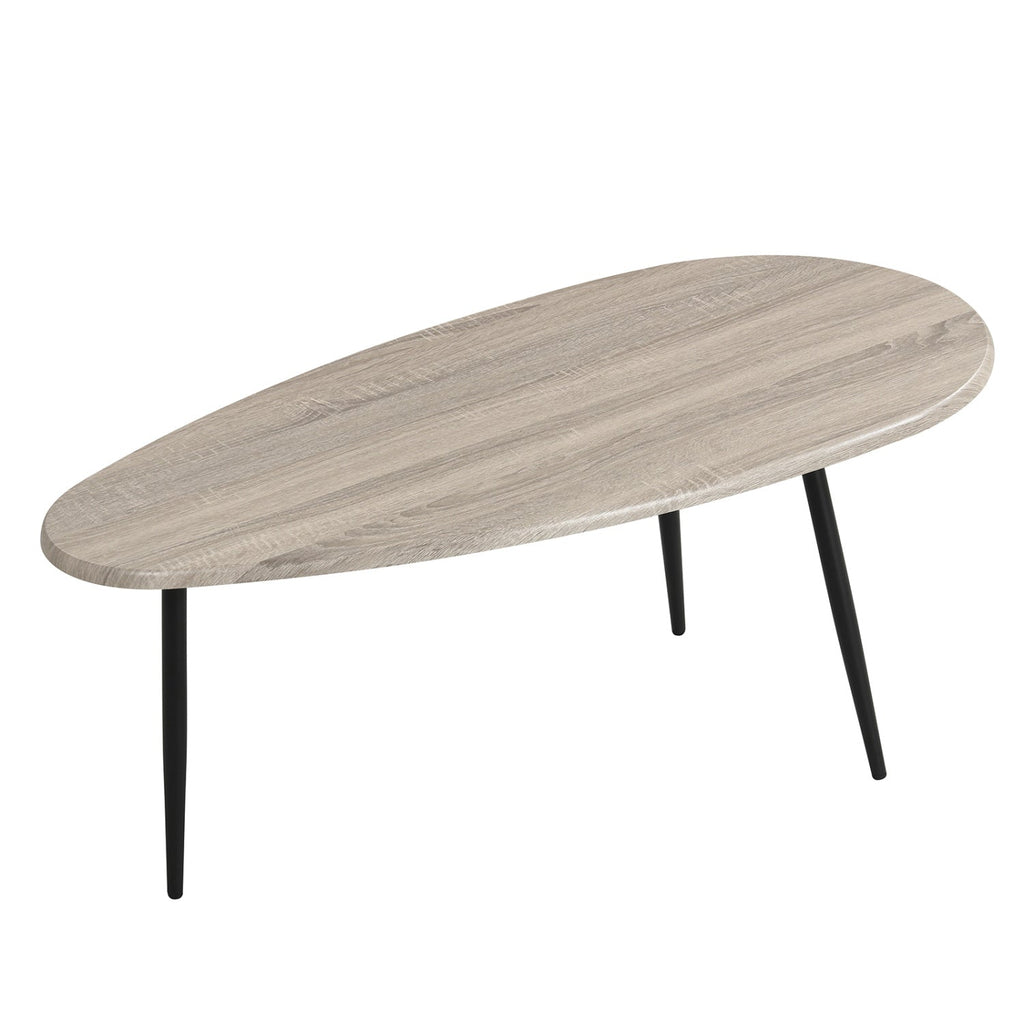 Oval Coffee Table Mid Century Center Table with Sturdy Metal Construction