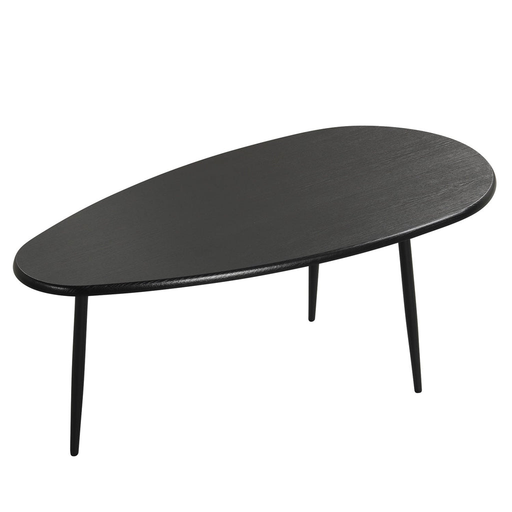 Oval Coffee Table Mid Century Center Table with Sturdy Metal Construction