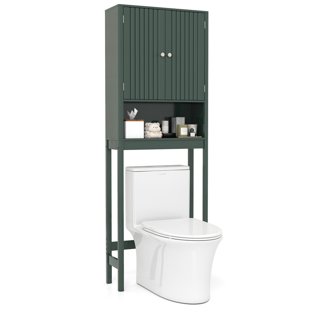 Over The Toilet Storage Cabinet with Fluted Doors
