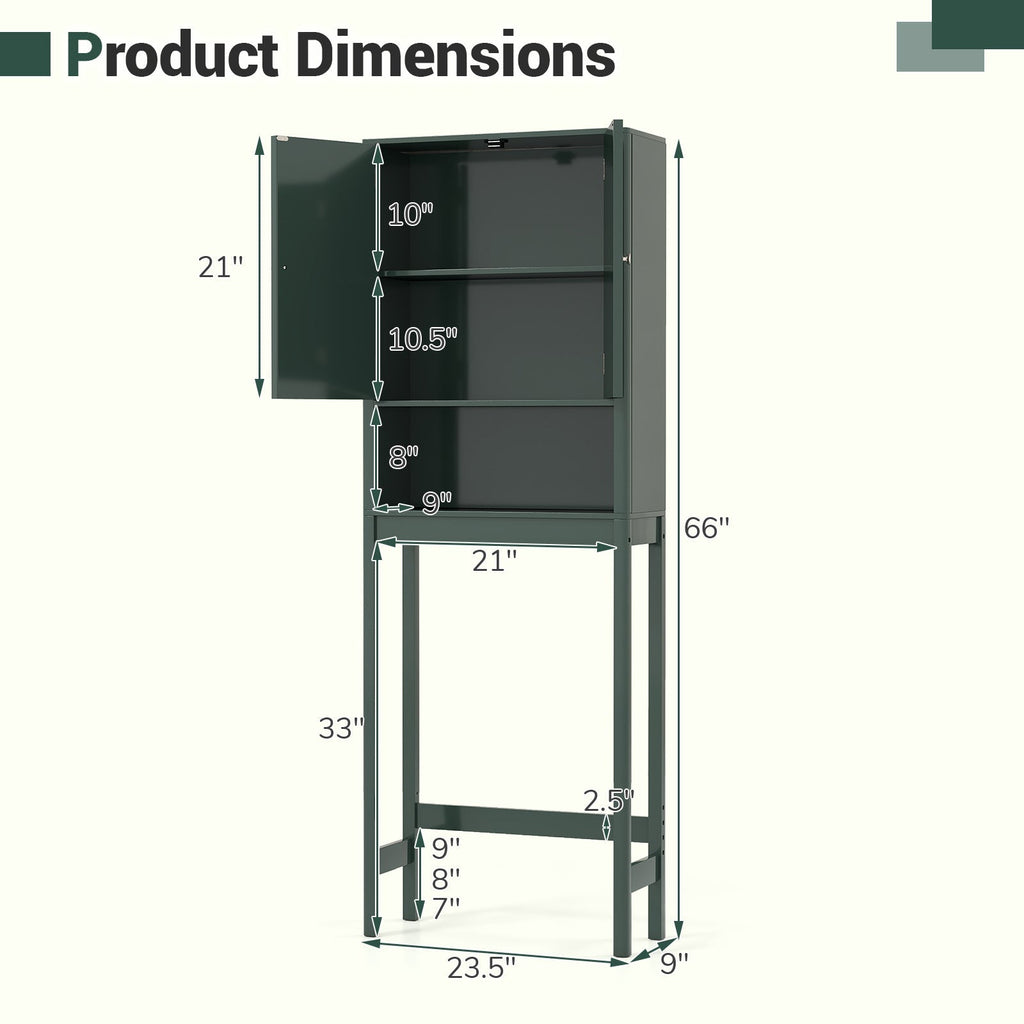 Over The Toilet Storage Cabinet with Fluted Doors