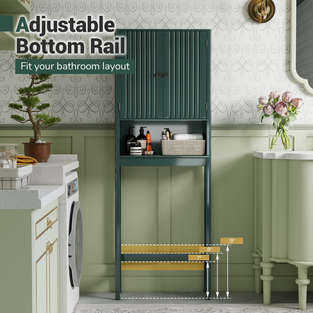 Over The Toilet Storage Cabinet with Fluted Doors