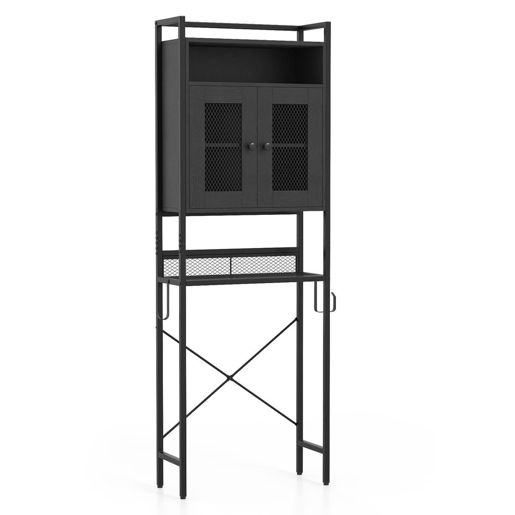 Over-The-Toilet Storage Cabinet with Heavy-Duty Metal Frame 2-door Freestanding