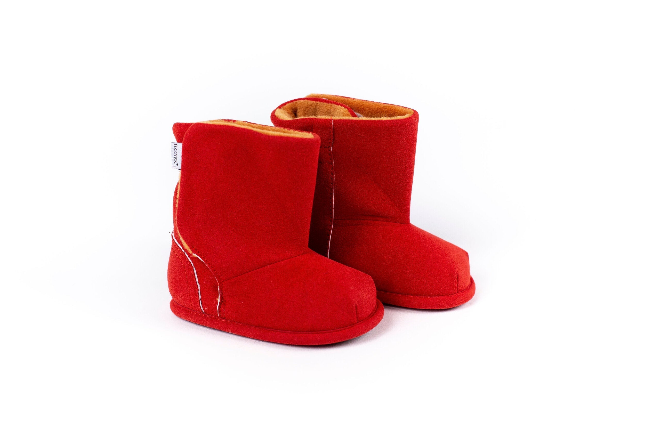 Red Ankle Boot Topper | Ozznek Removable Sole Shoes | Barefoot Kids Boot