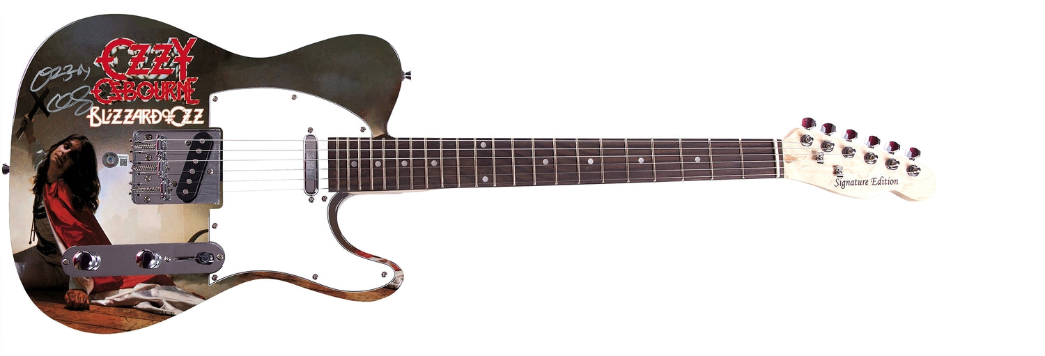 Ozzy Osbourne Autographed Blizzard Of Ozz Album Lp Graphics Photo Guitar BAS Witness