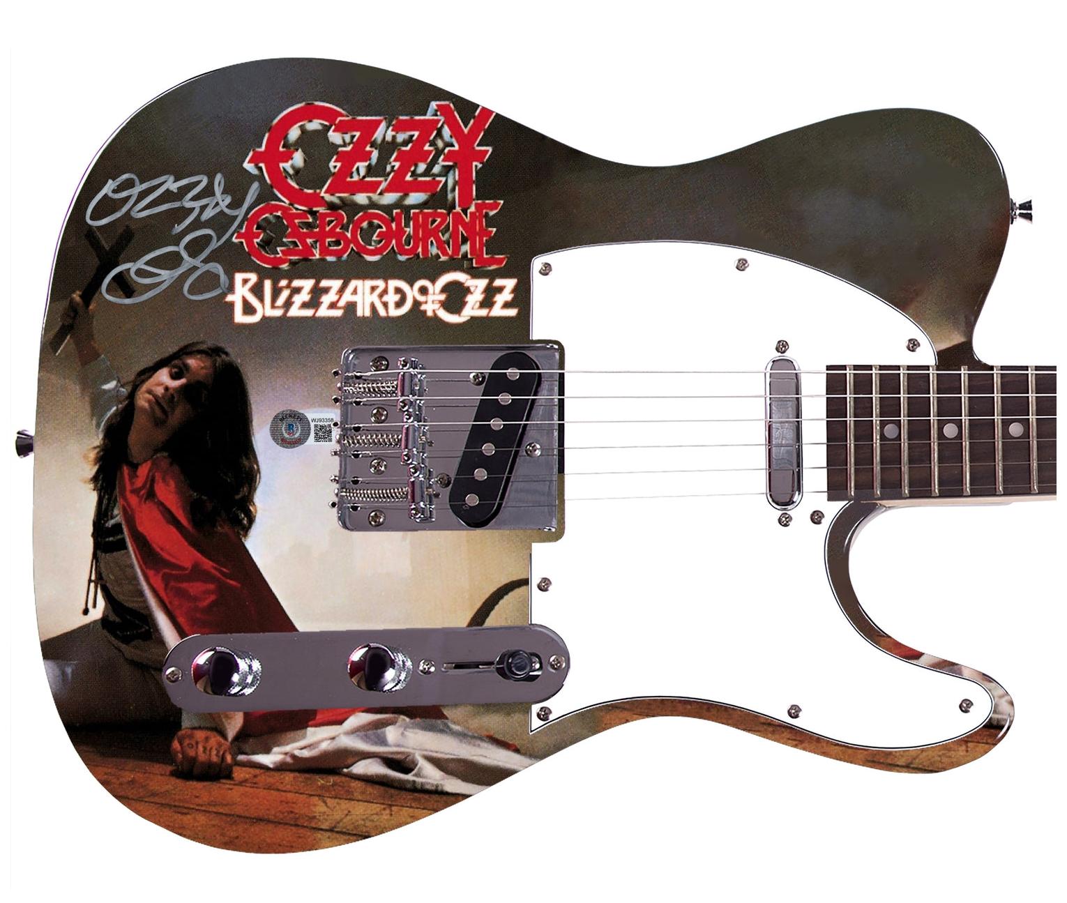 Ozzy Osbourne Autographed Blizzard Of Ozz Album Lp Graphics Photo Guitar BAS Witness