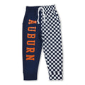 Navy plaid patchwork kids boys team pants