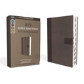 Niv, Super Giant Print Reference Bible (Font Size: 16.5-Point), Leathersoft, Gray, Red Letter, Thumb Indexed, Comfort Print - Imitation Leather