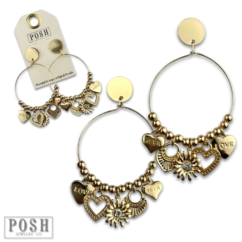 Heart charm earring