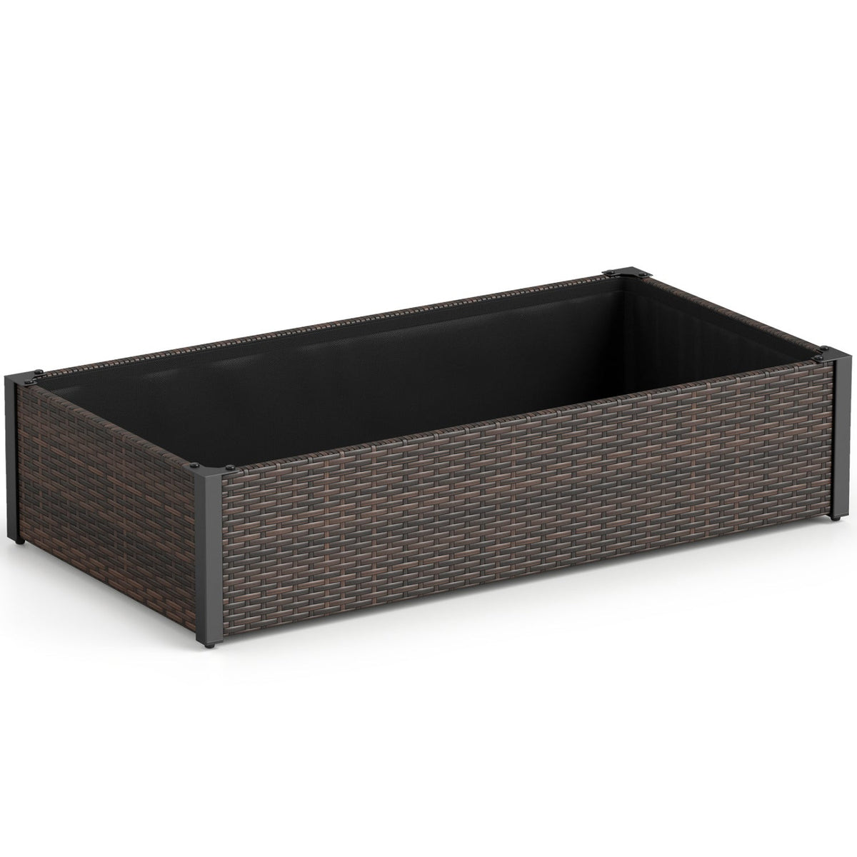 Elevated Raised Garden Bed with PE Rattan - 46" x 24"