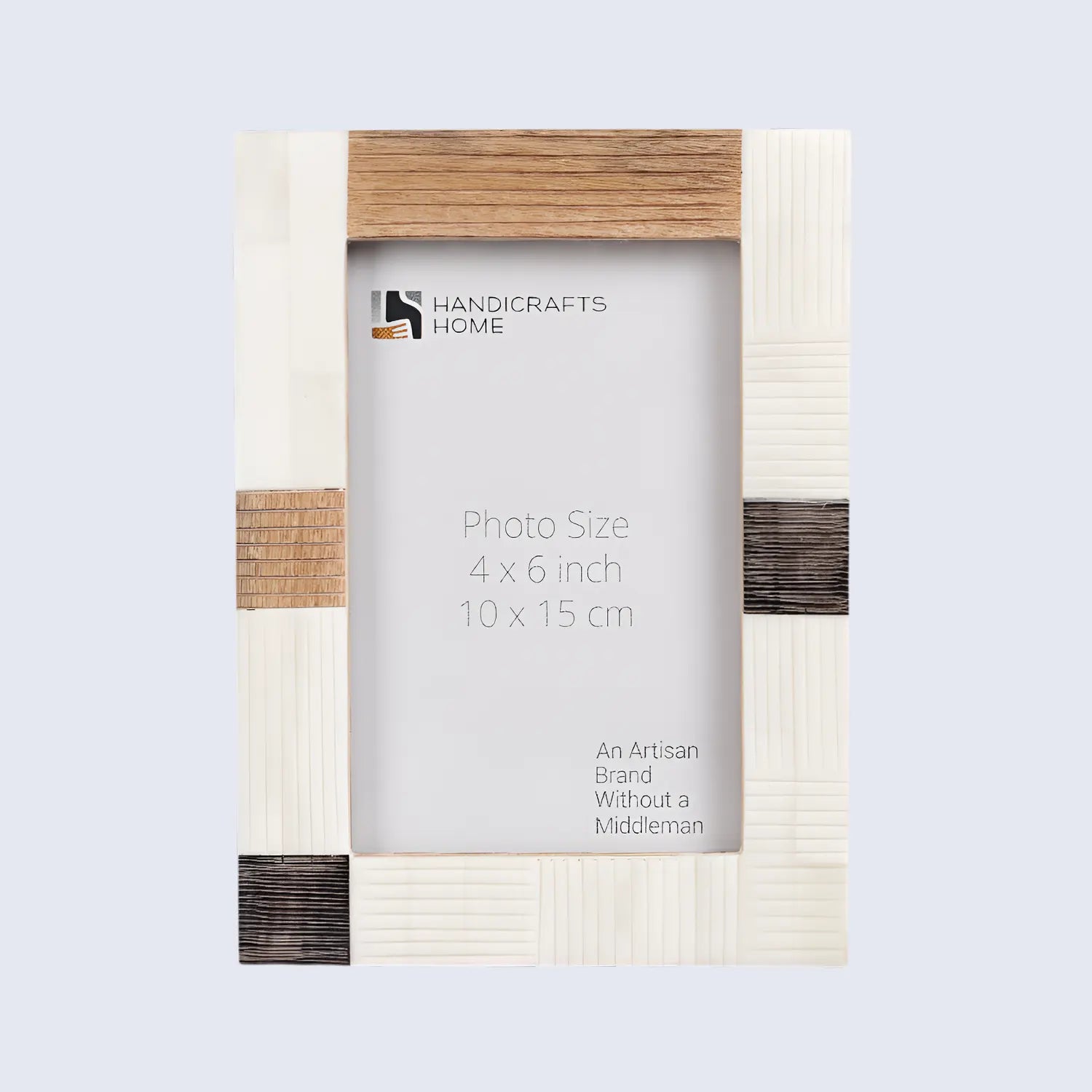 Picture Frame Neutral Patchwork Collection Horn, Bone & Wood Multi-Tone – 4x6 & 5x7"