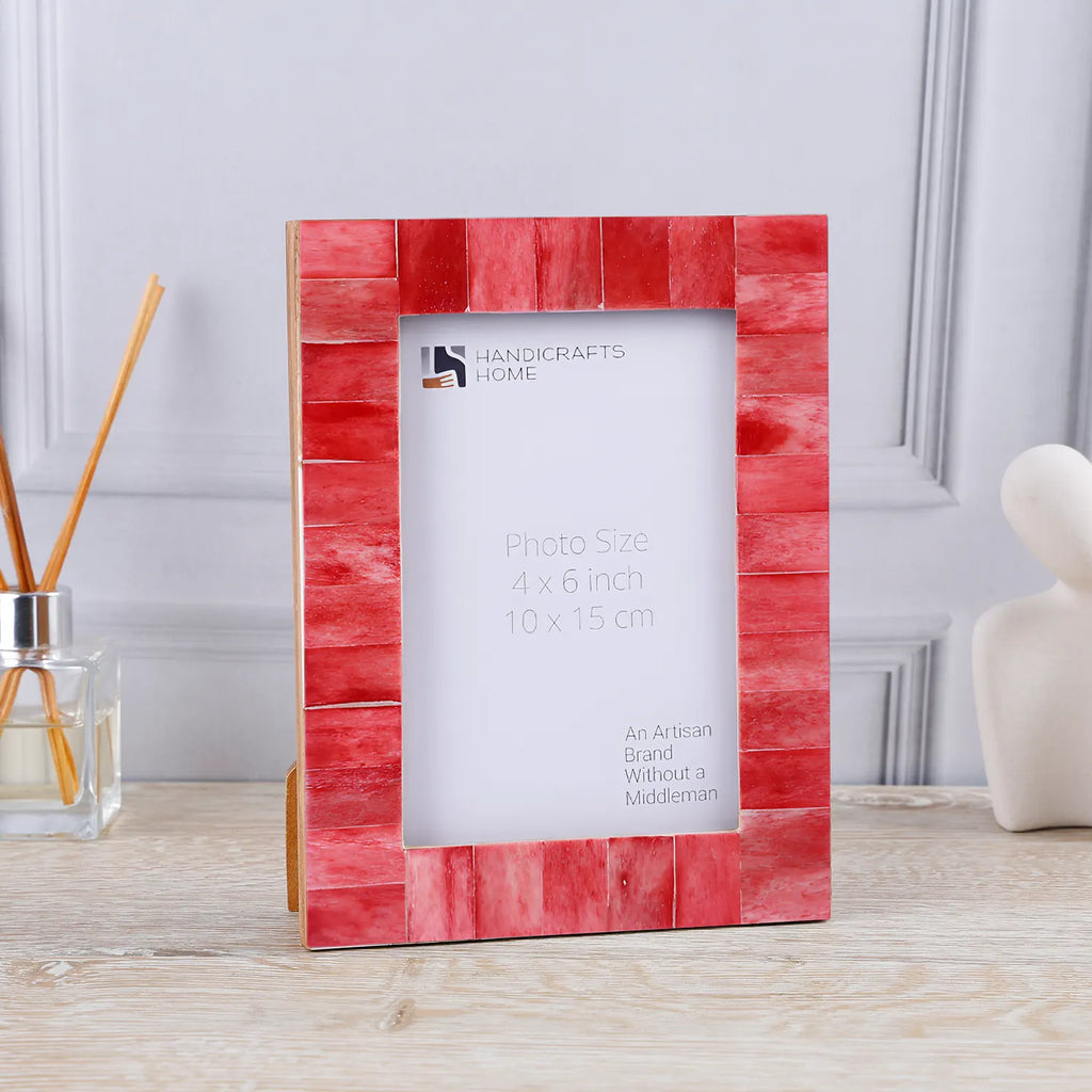 Picture Frame Classic Pattern Collection Bone Inlay 4 Colors – 4x6, 1" Border