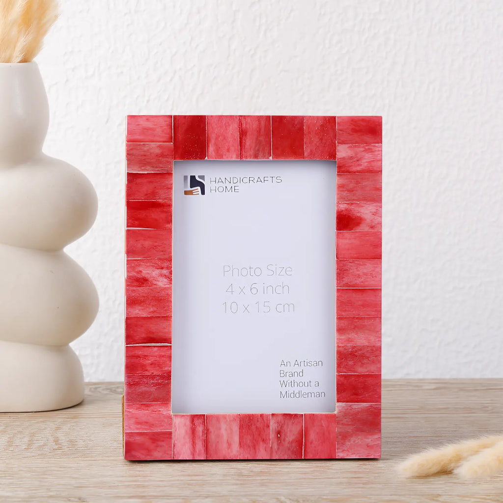 Picture Frame Classic Pattern Collection Bone Inlay 4 Colors – 4x6, 1" Border