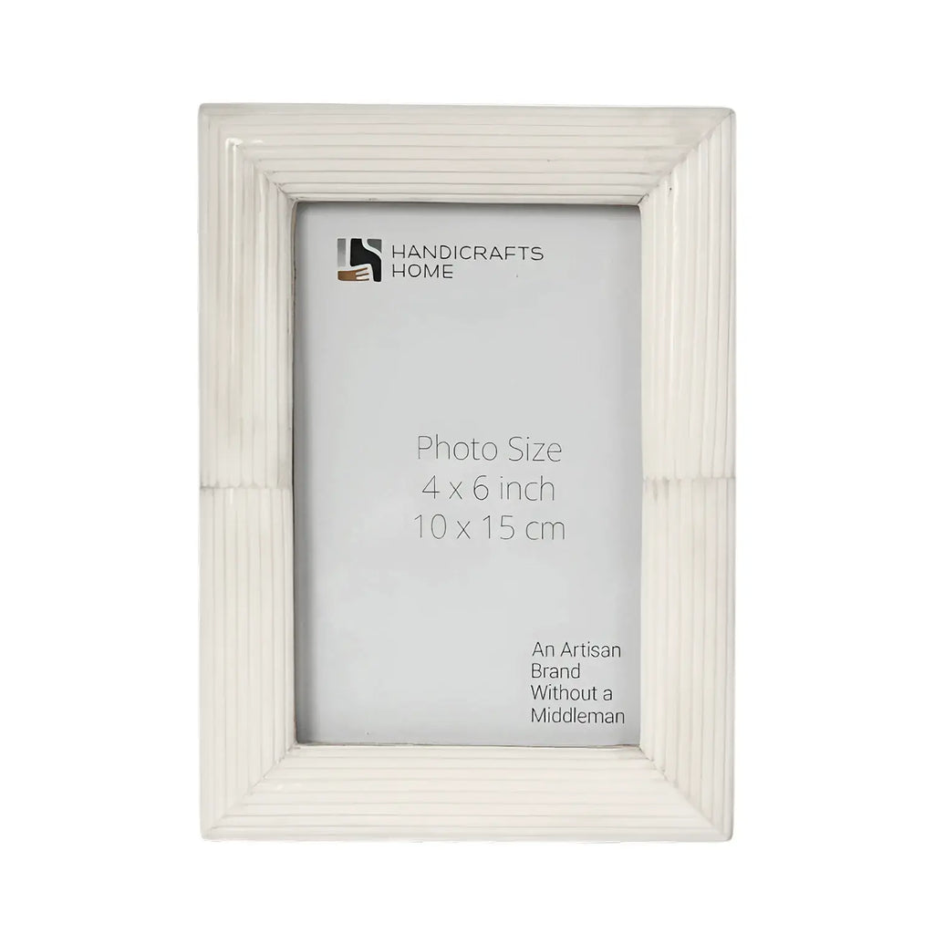 White Carved Bone Inlay Picture Frame | 4x6 5x7 8x10