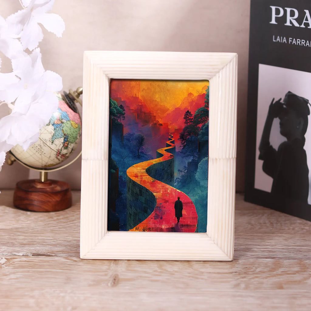 White Carved Bone Inlay Picture Frame | 4x6 5x7 8x10