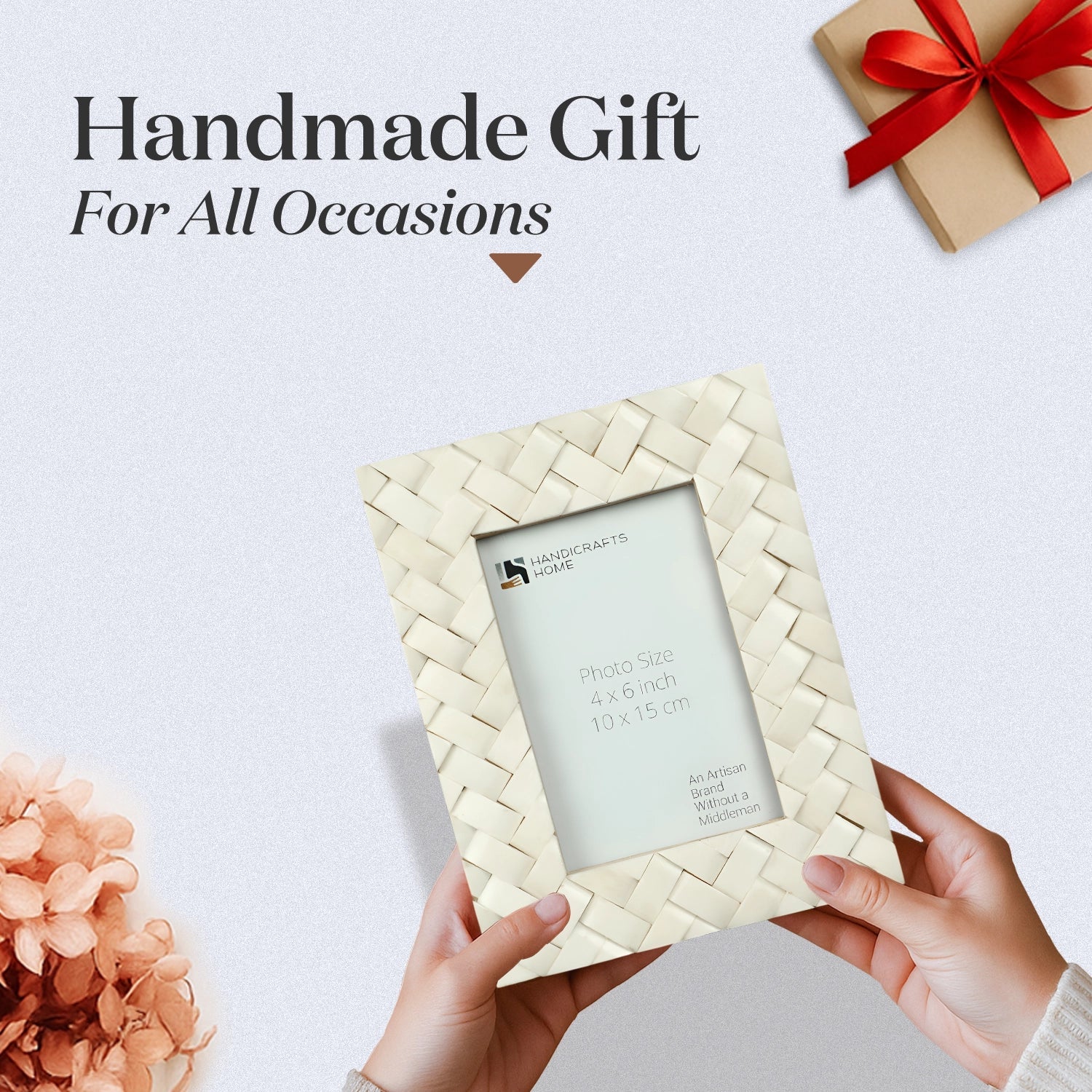 White Bone Inlay Picture Frame | Braided Pattern | 4x6 5x7