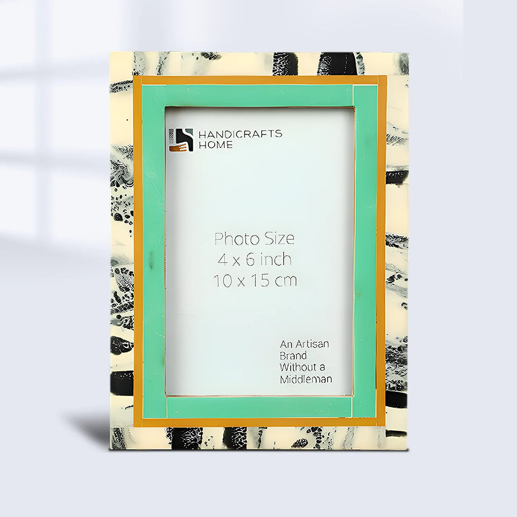 Picture Frames Abstract Ink Art Collection Resin Inlay - Green, 4x6 & 5x7