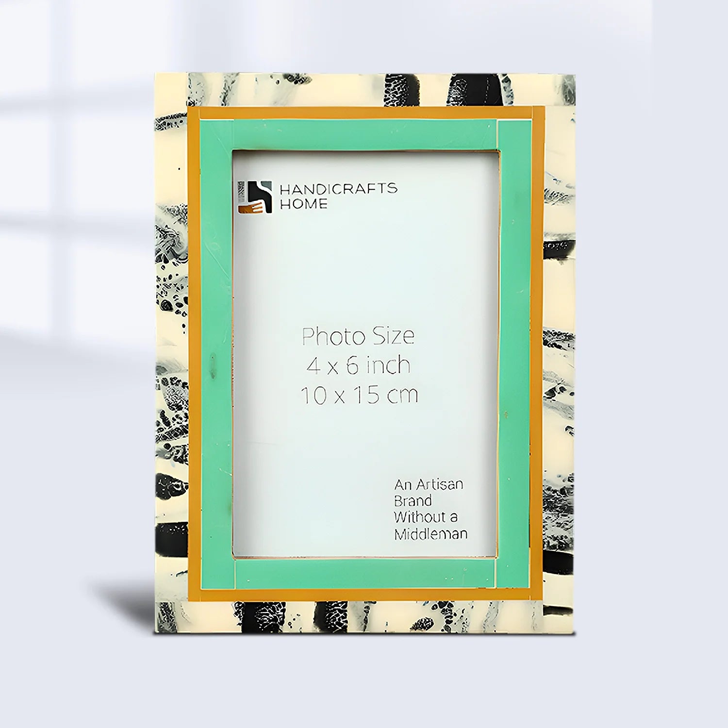 Picture Frames Abstract Ink Art Collection Resin Inlay - Green, 4x6 & 5x7