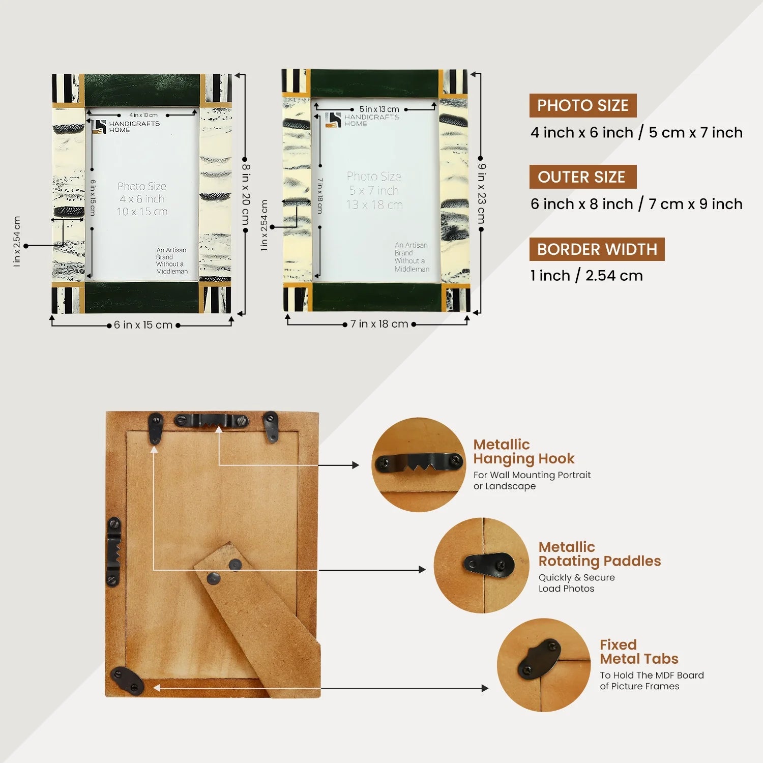 Picture Frame Abstract Ink Collection Resin Inlay Sea Green – 4x6 & 5x7"