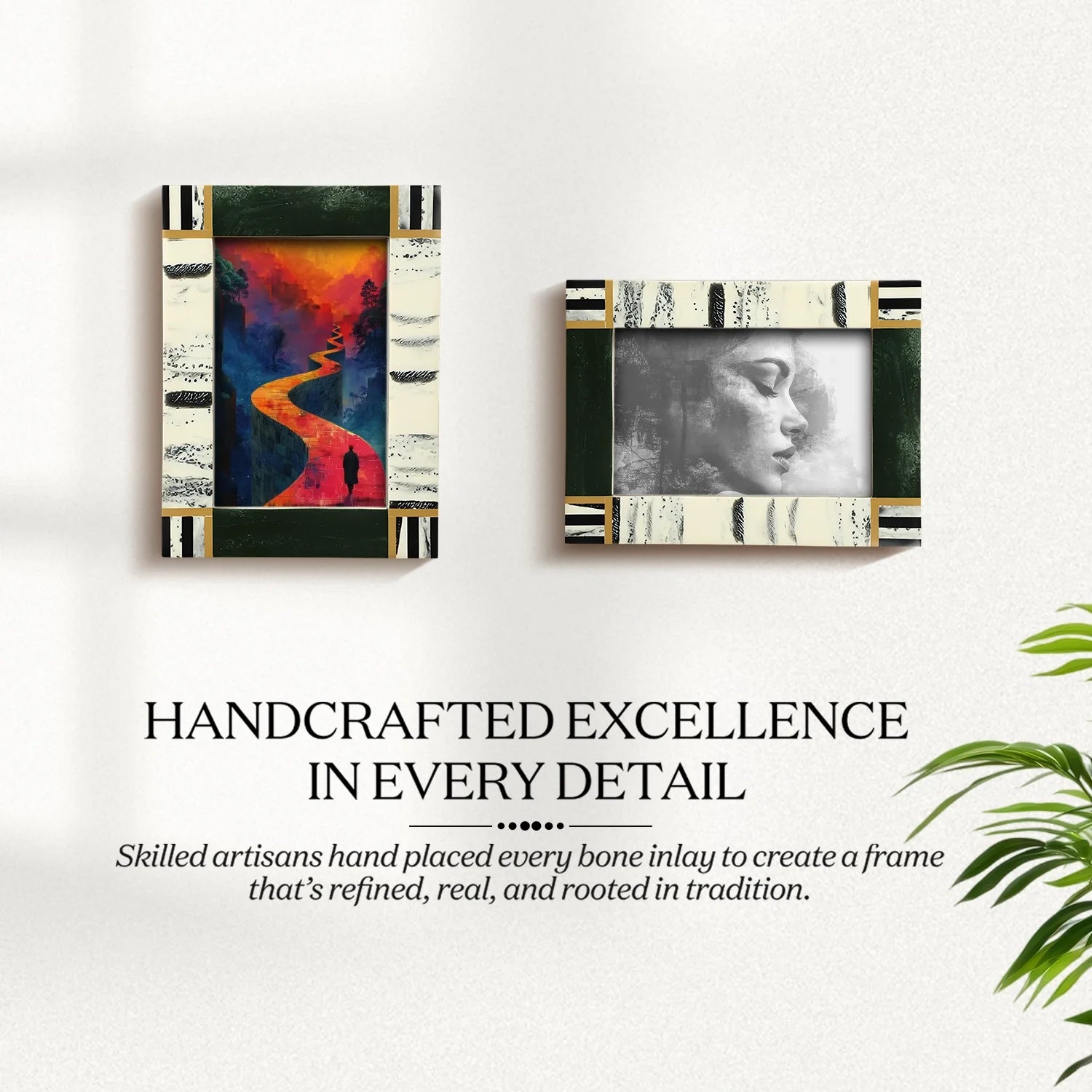 Picture Frame Abstract Ink Collection Resin Inlay Sea Green – 4x6 & 5x7"