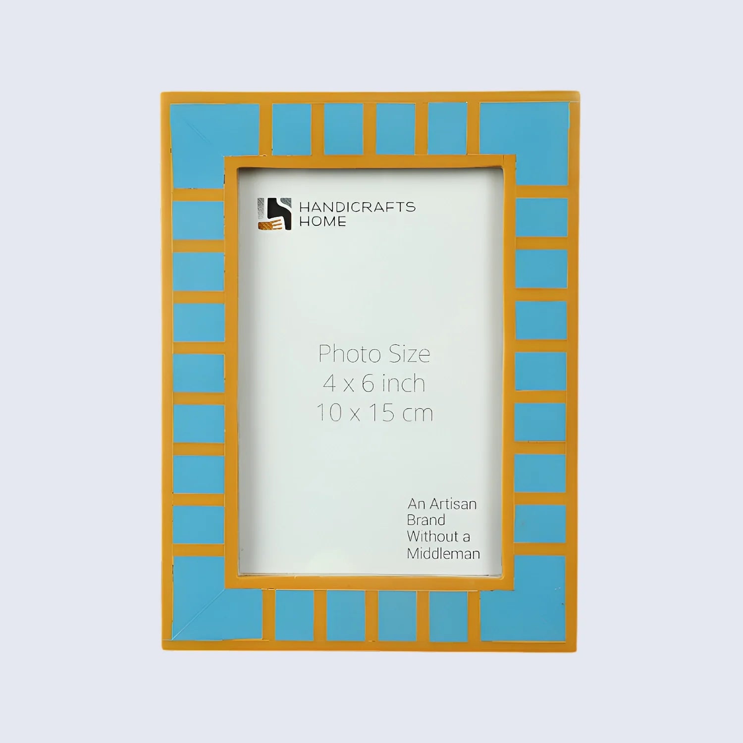Turquoise Resin Inlay Picture Frame | Classic Block Stripe | 4x6 5x7