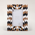 Black White Aztec Geometric Wood Resin Picture Frame 4x6 5x7