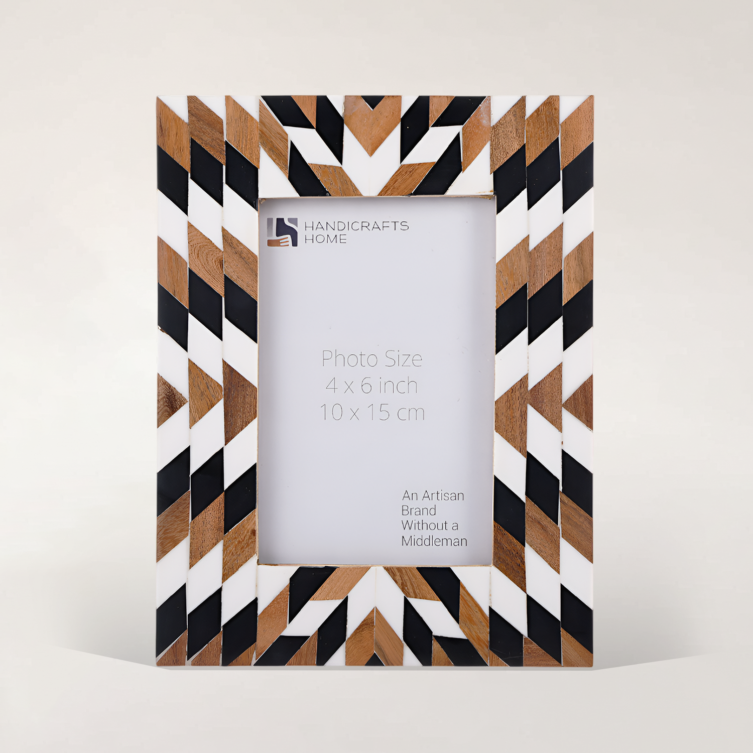 Black White Aztec Geometric Wood Resin Picture Frame 4x6 5x7