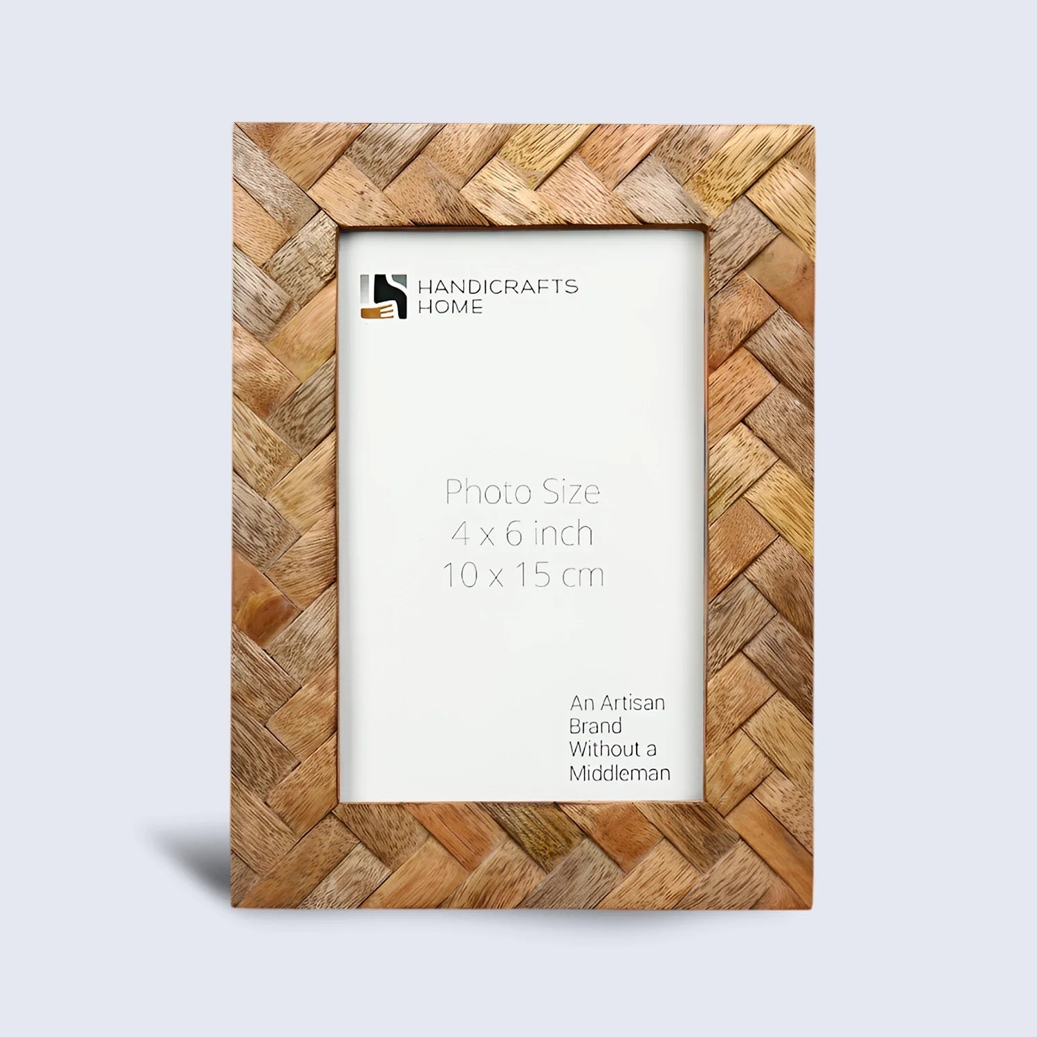 Picture Frame Cinnamon Plaits Pattern Collection Wood Inlay Brown – 4x6"