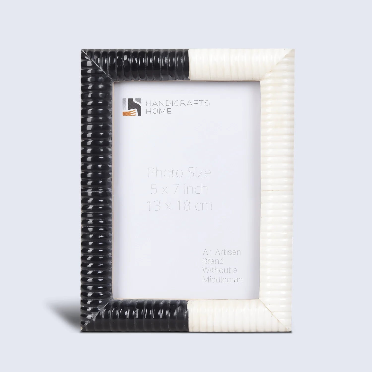 Black White Resin Hand Carved Ridge Picture Frame 4x6 5x7