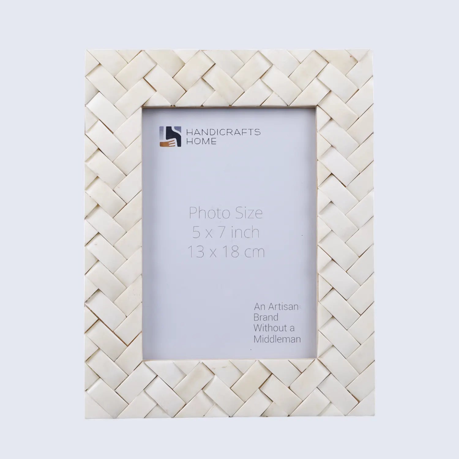 White Bone Inlay Picture Frame | Braided Pattern | 4x6 5x7