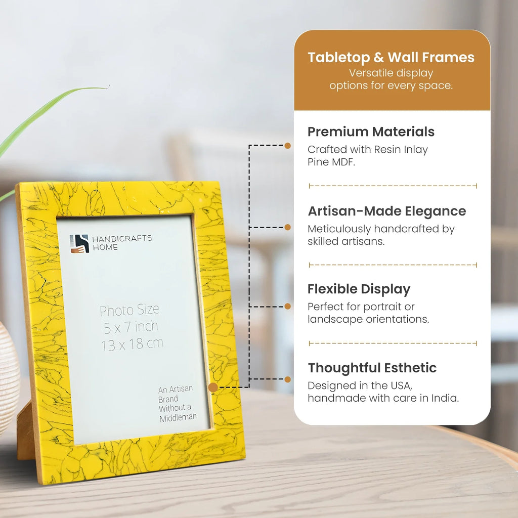 Yellow Resin Inlay Picture Frame | Sunstone Collection | 5x7