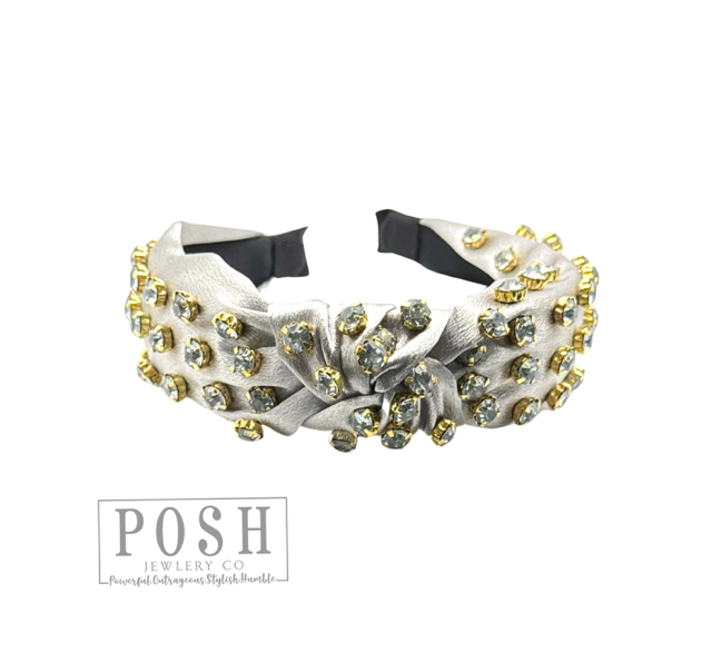 Rhinestone top knot headband