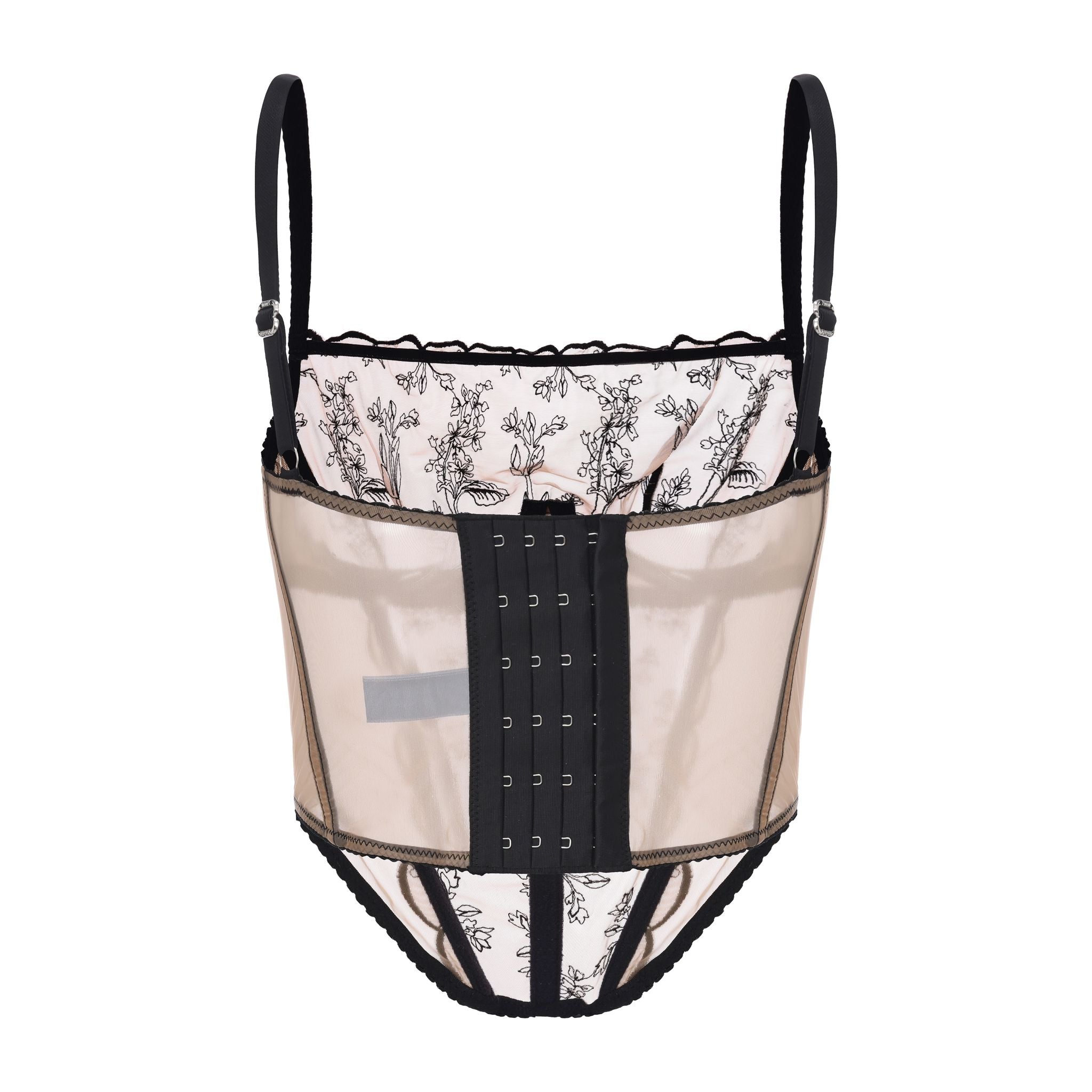 Kim High-Neck Embroidery Bustier on Jelly Fabric