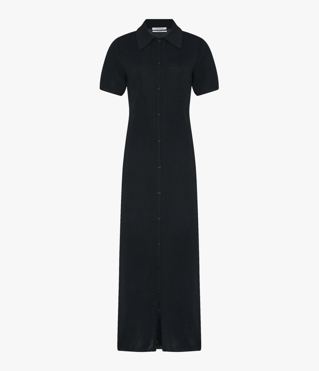 Pique Polo Dress | Black