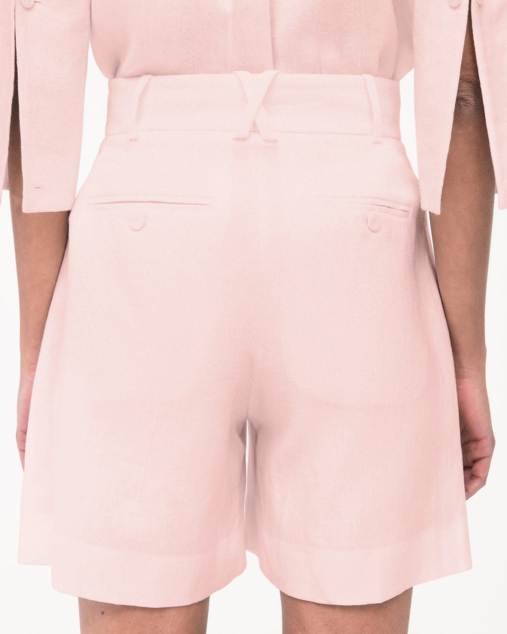 Linen Pleated Short | Quartz