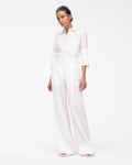 Linen Pleated Trouser | White