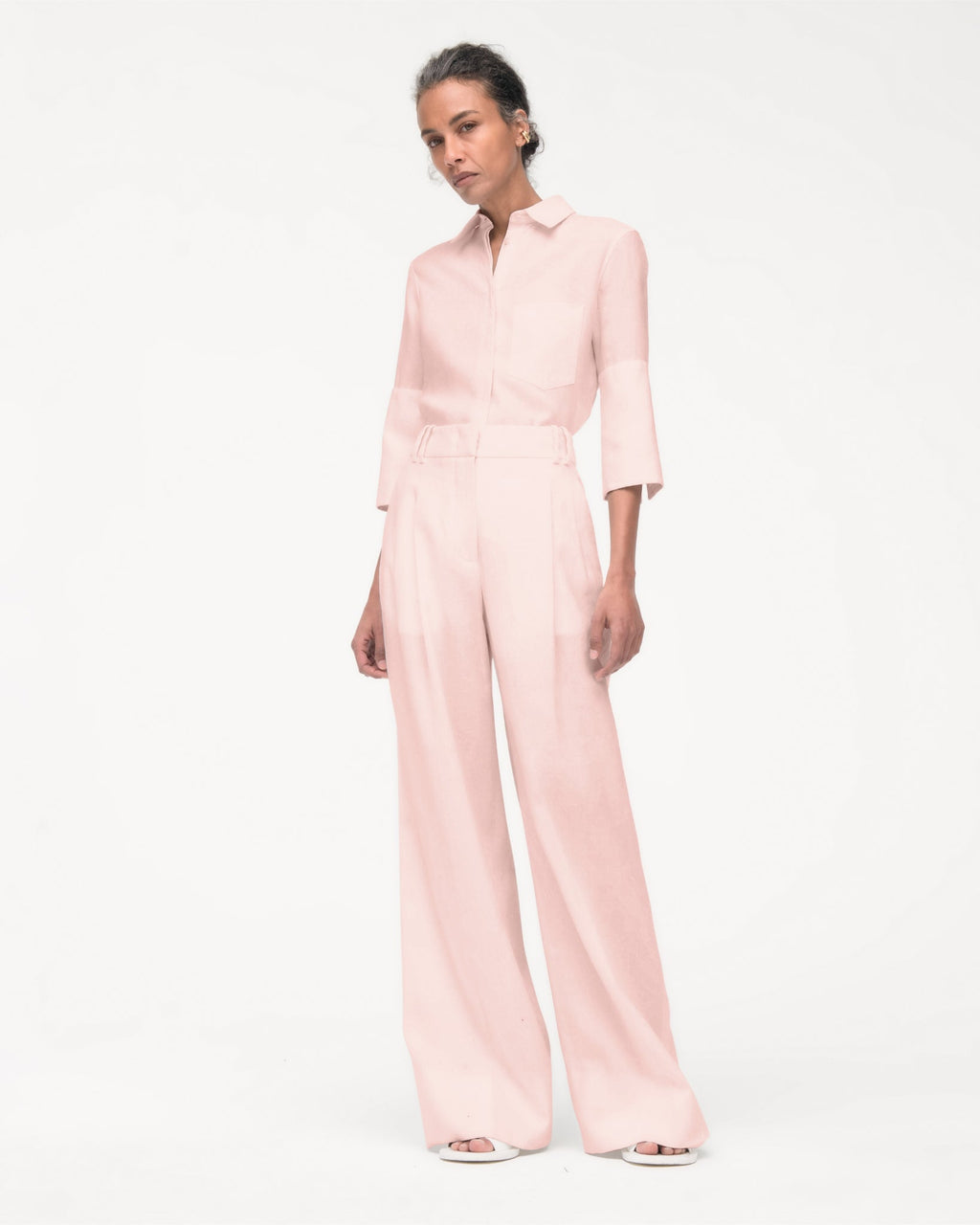 Linen Pleated Trouser | Quartz