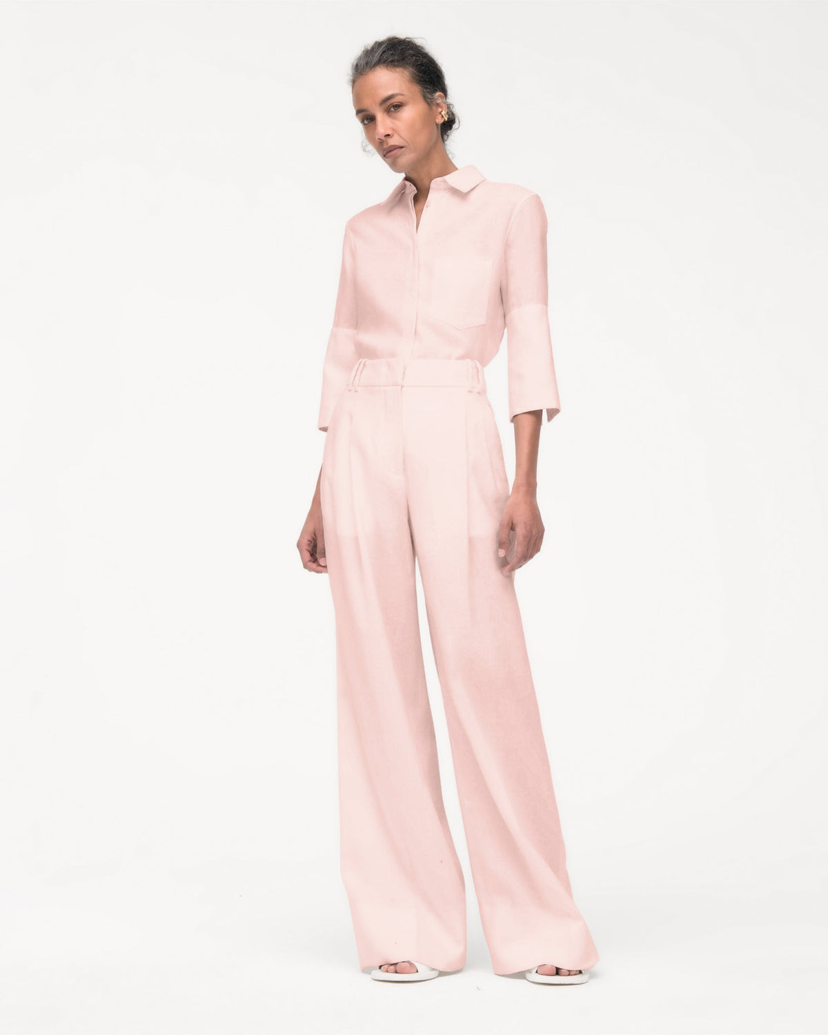 Linen Pleated Trouser | Quartz