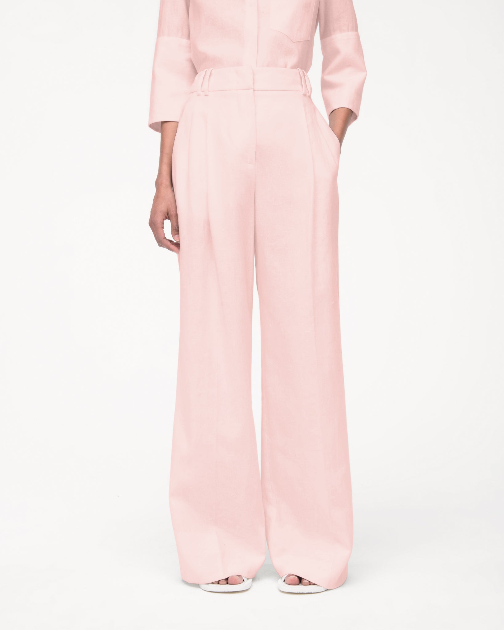 Linen Pleated Trouser | Quartz
