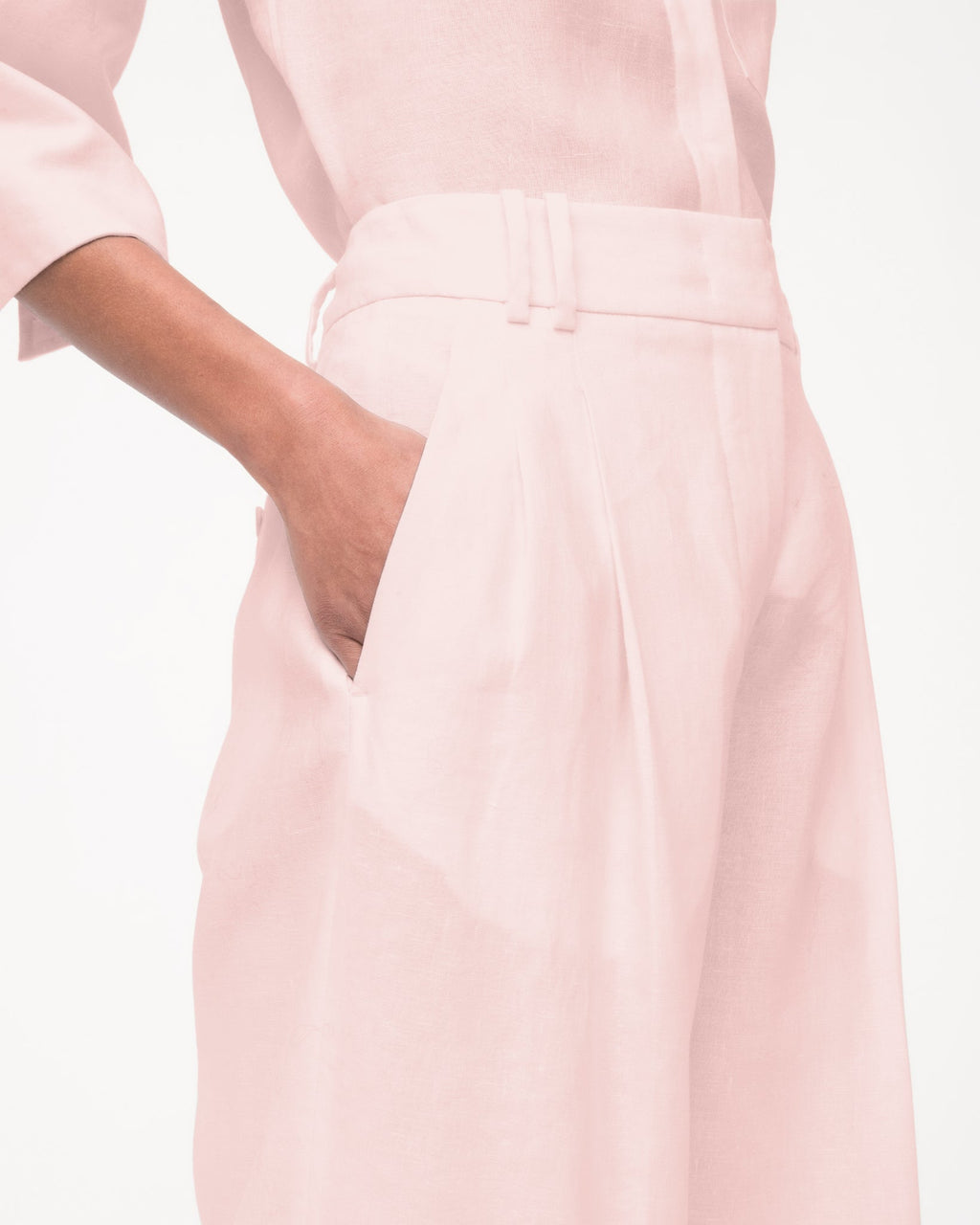 Linen Pleated Trouser | Quartz