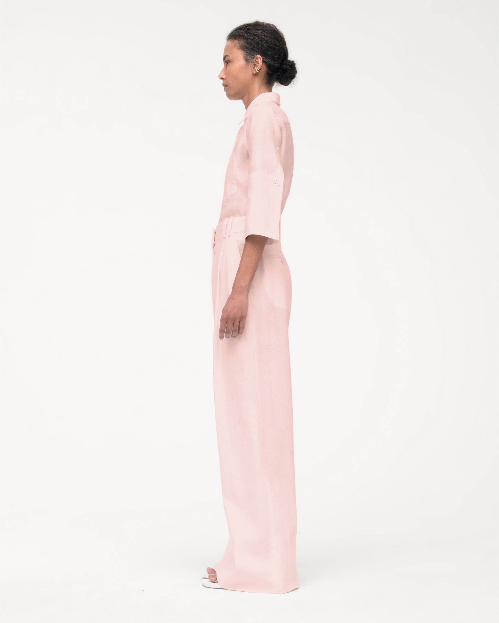 Linen Pleated Trouser | Quartz