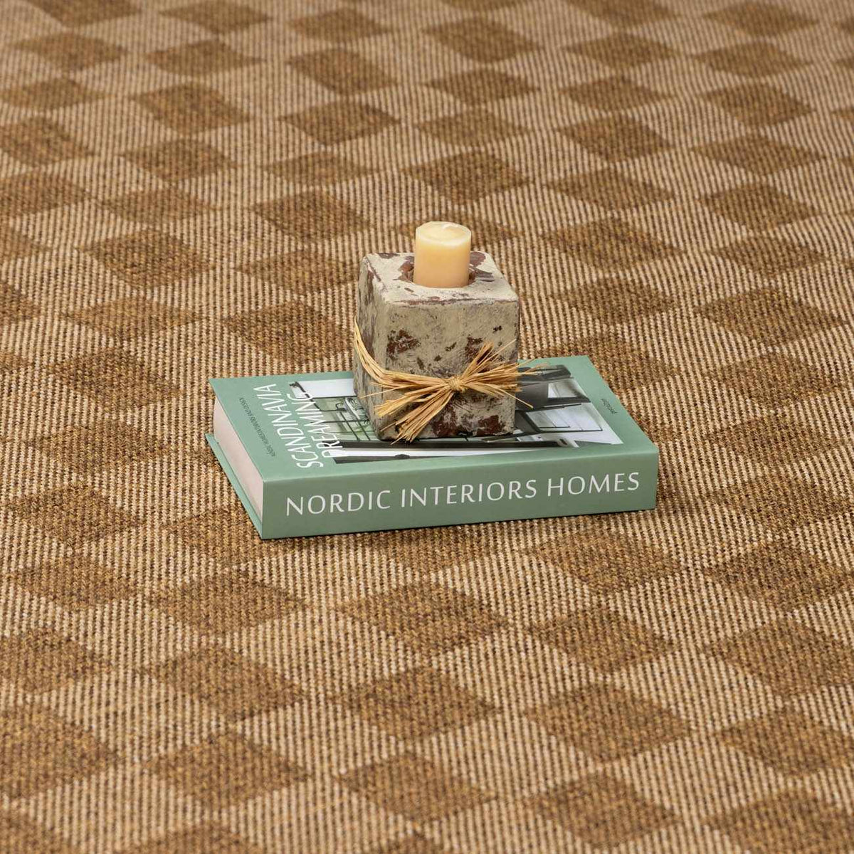 Kuval Checkered Brown Outdoor Rug