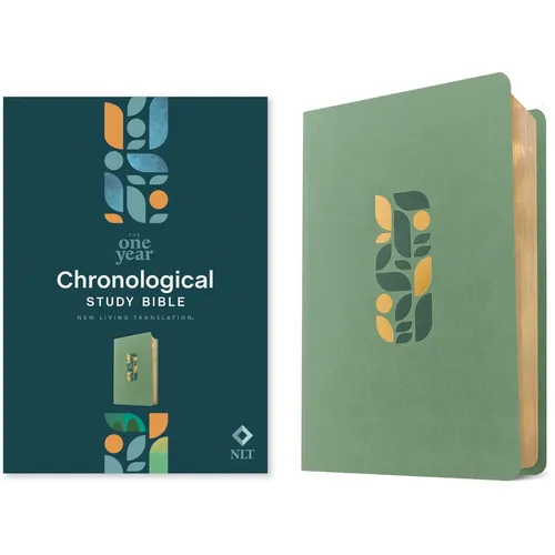 NLT One Year Chronological Study Bible (Leatherlike, Sage Green Mosaic) - Imitation Leather