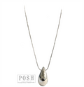 Raindrop pendant, fine chain necklace