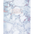 Graph Paper Notebook: Radiant Moonstone, White Grey Marble - 8 x 10 - 5 x 5 Squares per inch - 100 Quad Ruled Pages - Cute Graph Paper Compo - Paperback