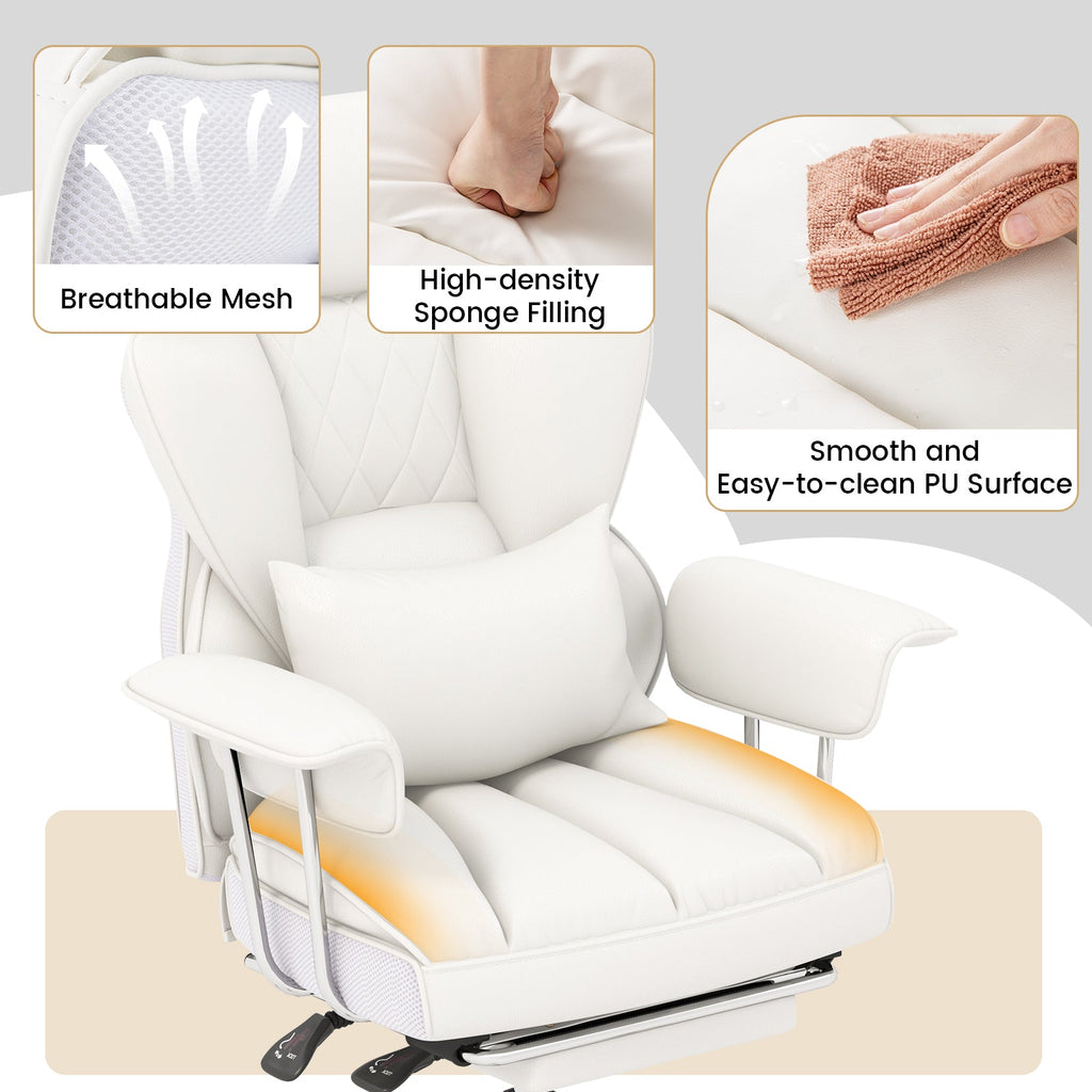 Big and Tall Executive Office Desk Chair with Footrest