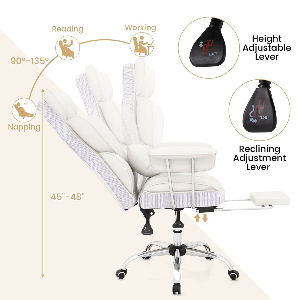 Big and Tall Executive Office Desk Chair with Footrest